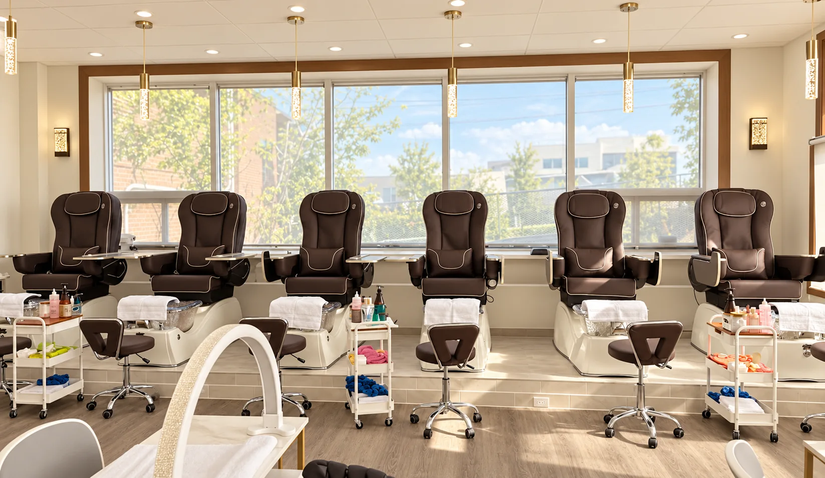 Stations de pédicure du salon Mani Pedi Jolie